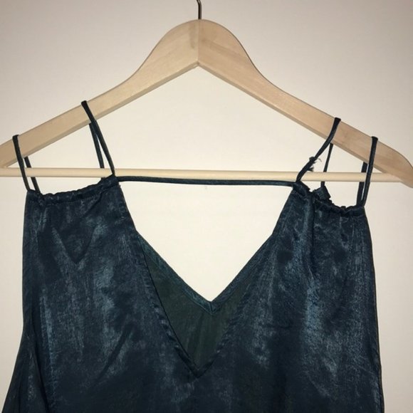 Anthropologie En Elly Cutout Silk Blue Green Top - Picture 7 of 8